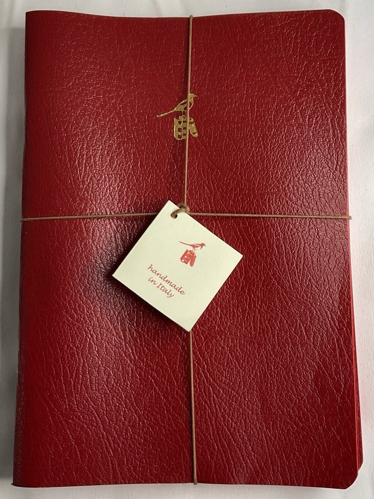 BIEFFE Traditionally Crafted Handmade Lined Exercise Notebooks Red Italy 3 CT