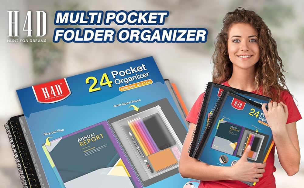 12 Poet Poly Project Organizer, Spiral Multi Poet Folder Organizer