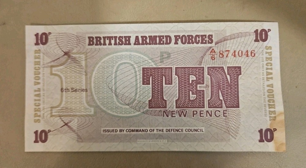 British Armed Forces 10 New Pence Note