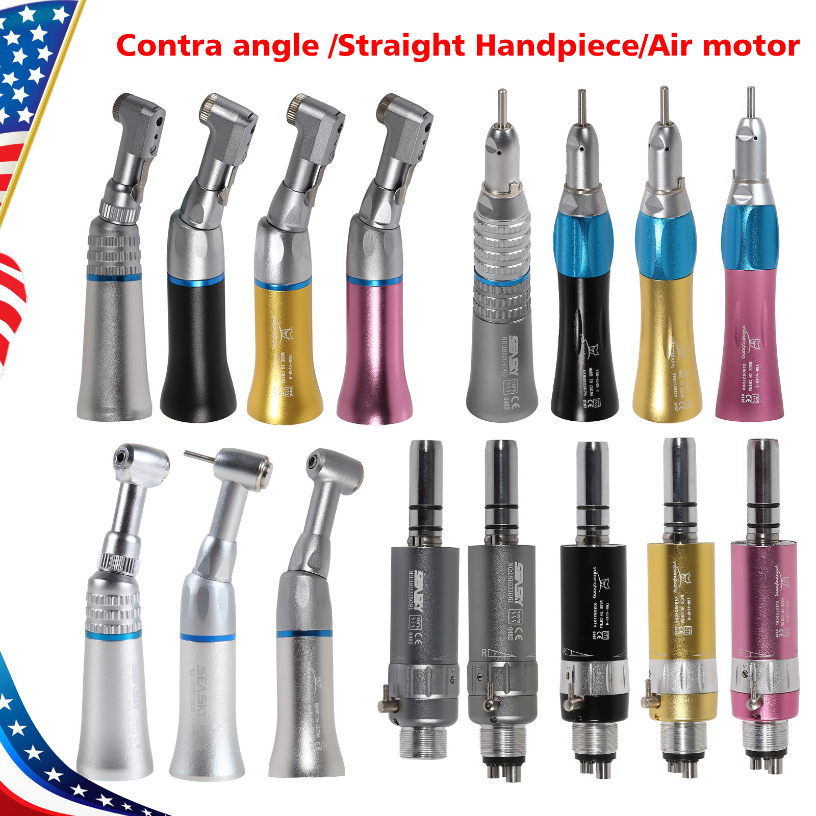 Dental low slow speed straight handpiece/ contra angle/ air motor 2/4 NSK E-type