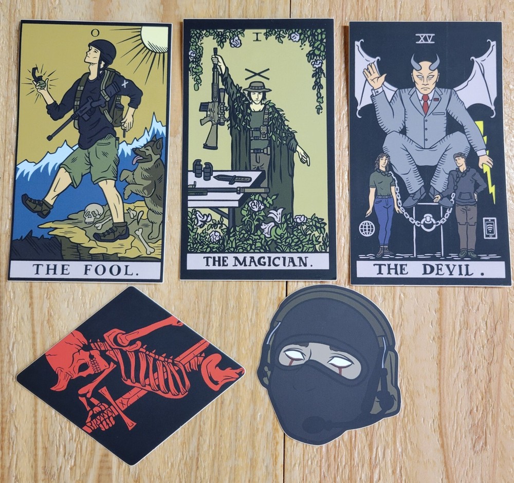 (5-Pack) Authentic TFD Sticker 'Tarot Collection' (Task Force Doomer, FOG, Supde