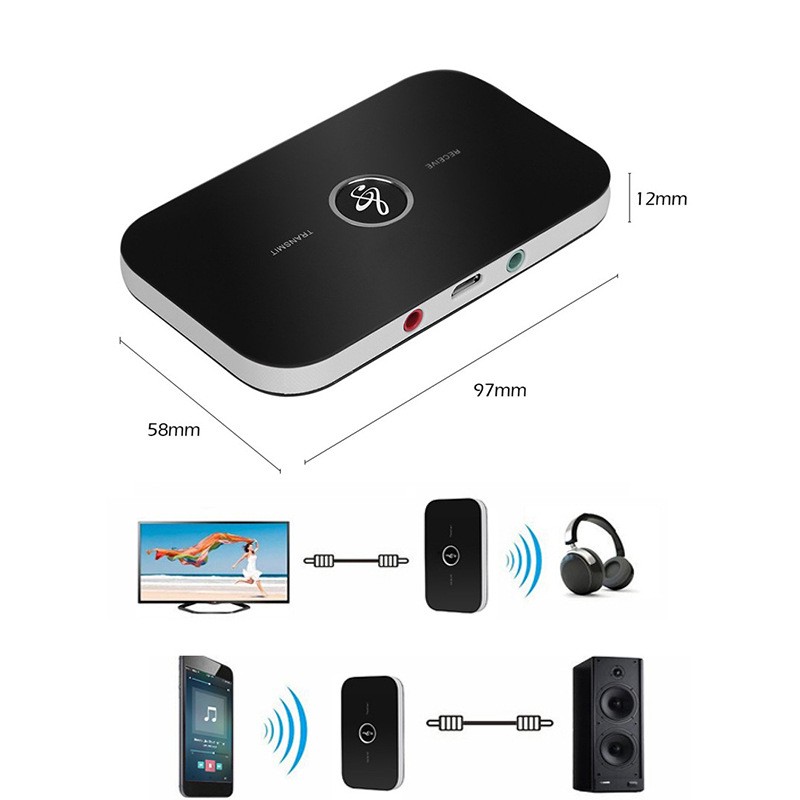 B6 Bluetooth Transmitter Receiver Wireless Audio 3.5mm Jack Aux Music Adapter