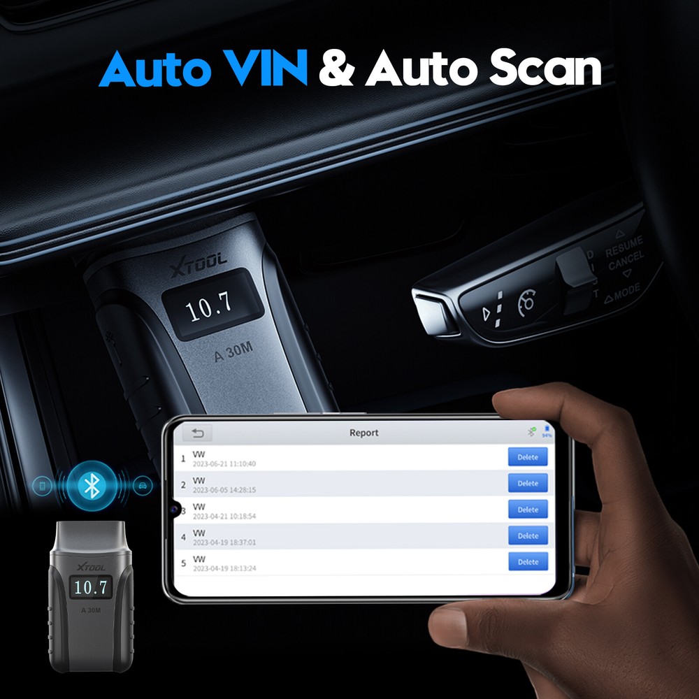 XTOOL A30M +Cable Car Bluetooth OBD2 Scanner Bidirectional Full Diagnostic Tool