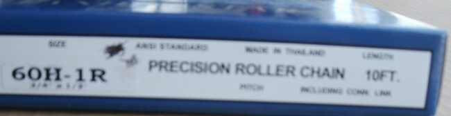#60H-1R Precision ANSI Single Strand Solid Bushing Roller Chain 10Ft Roll