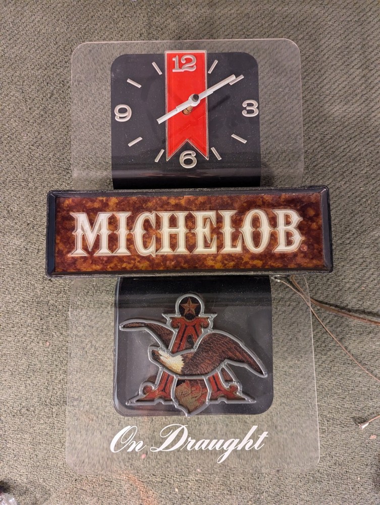 Vintage MICHELOB On Draught Lighted Clock Replacement Back Panel