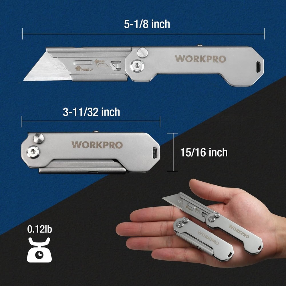 3-Pack Folding Utility Knife, Quick Change Blades Box Cutter, EDC Foldable Po...