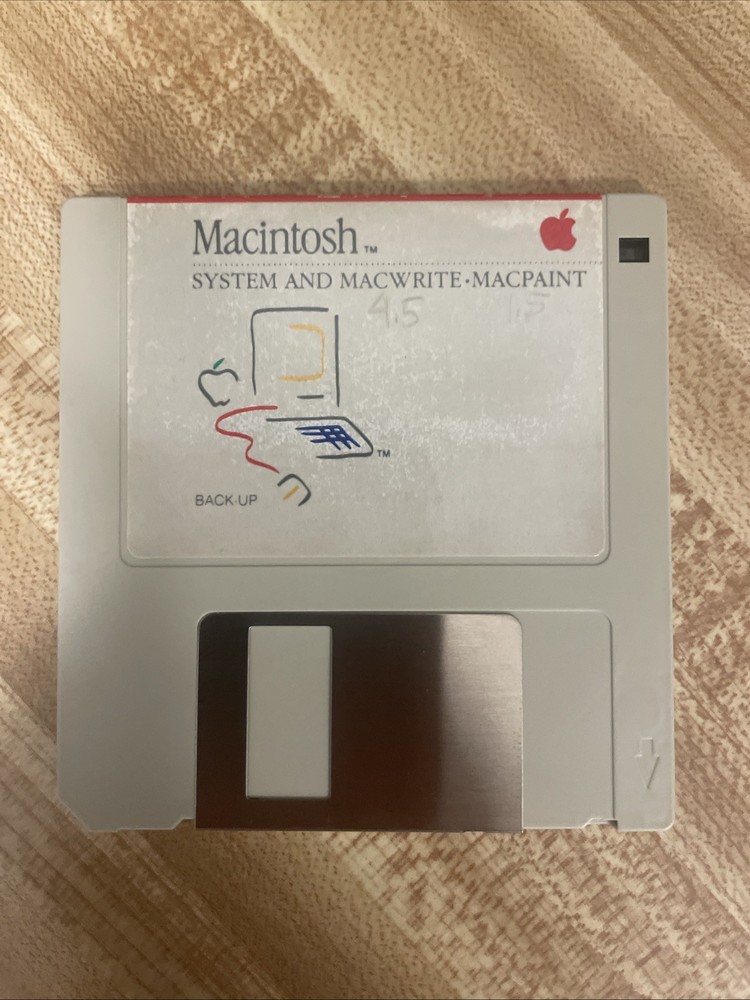 Macintosh System and MacWrite MacPaint Floppy Disk