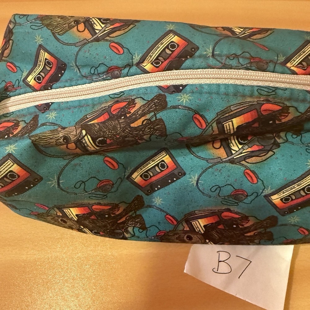 Handmade Marvel Groot Pencil Pouch Case Blue Zipper