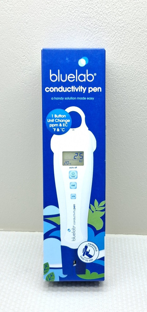 Bluelab Conductivity Pen 1 Button Unit Change PPM & EC & Temperature NEW