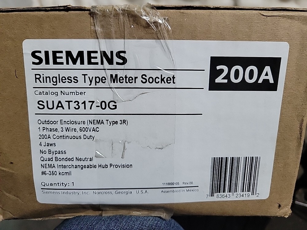Siemens 200 amps Ringless Overhead/Underground Meter Socket SUAT317-OG