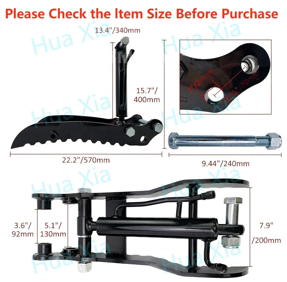 TYPHON NEW Hydraulic Thumb Clip Attachment ，For Mini Excavators