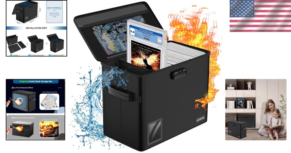 Safe & Stylish Comic Book Storage: Lockable, Stackable Box for 30 Graded Comics