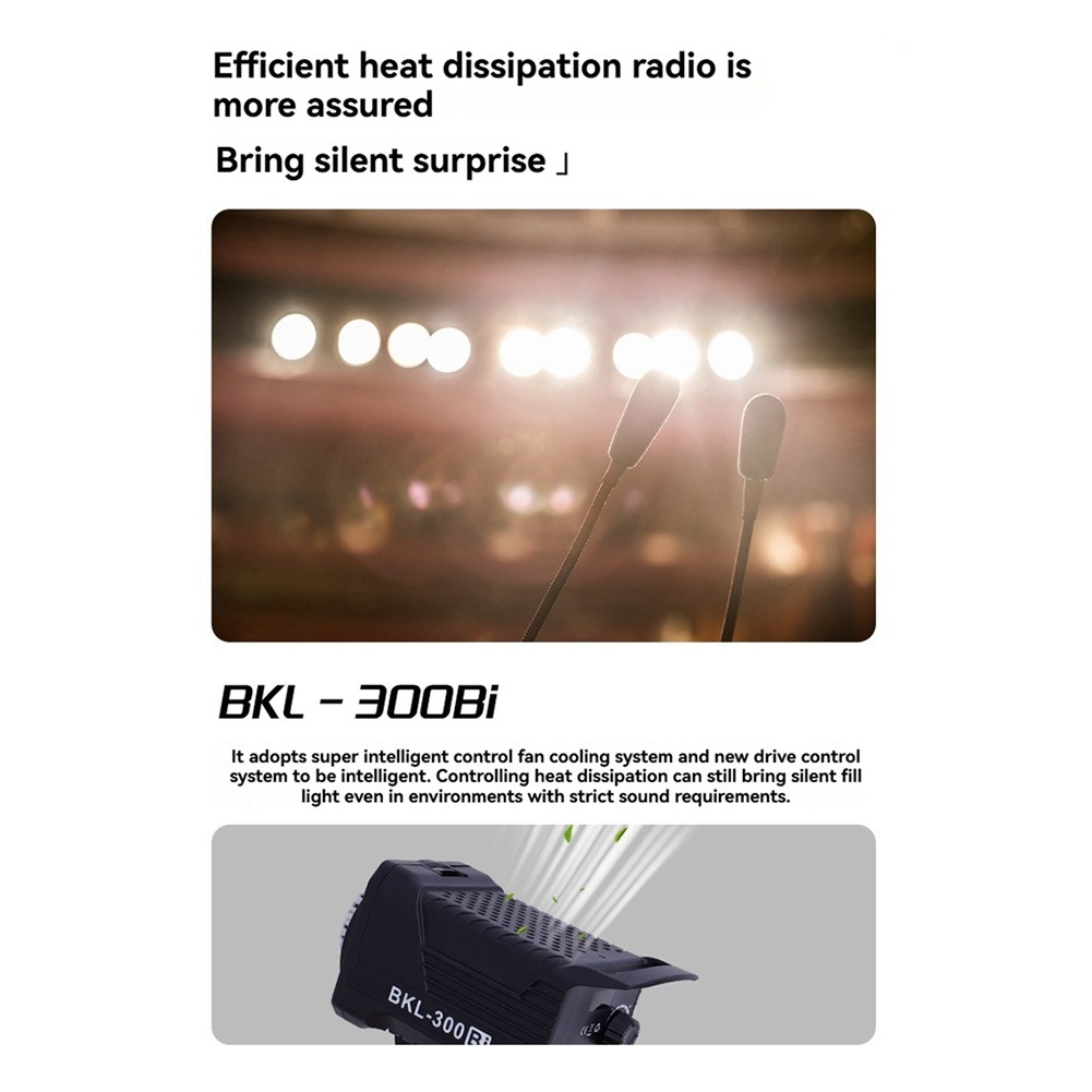 300W Bi LED Video Light, Continuous LED Lighting with 2.4G Remote for6232