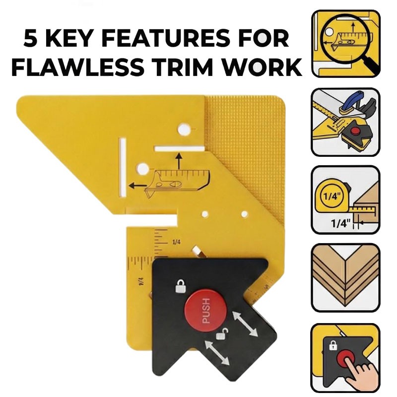 Trim45 Trim Carpentry Aid , Precision Measuring & Miter Marking Tool