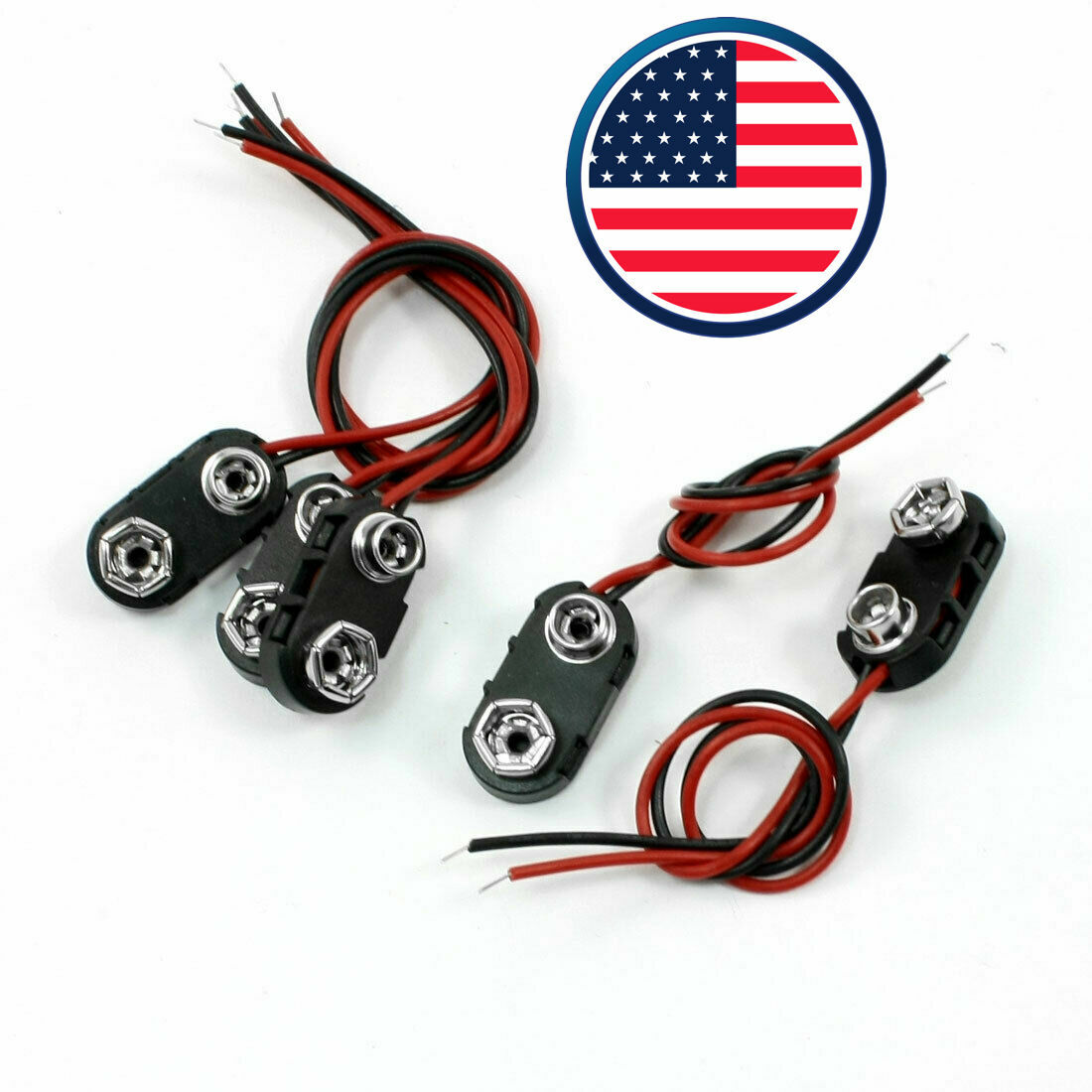 DC 9 Volt 9V SNAP ON BATTERY CLIP CONNECTOR I Type (i) Choose Quantity 1-20 pcs