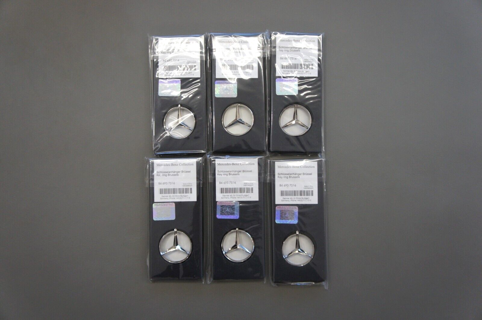 New Genuine OEM Mercedes-Benz Brussels Silver Stainless Steel Keychain B66957516