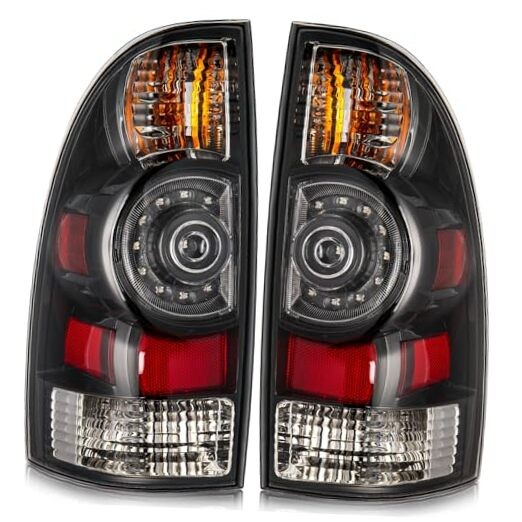 Tail Light Assembly Compatible with 2005-2015 Tacoma Tail Lights Black Border