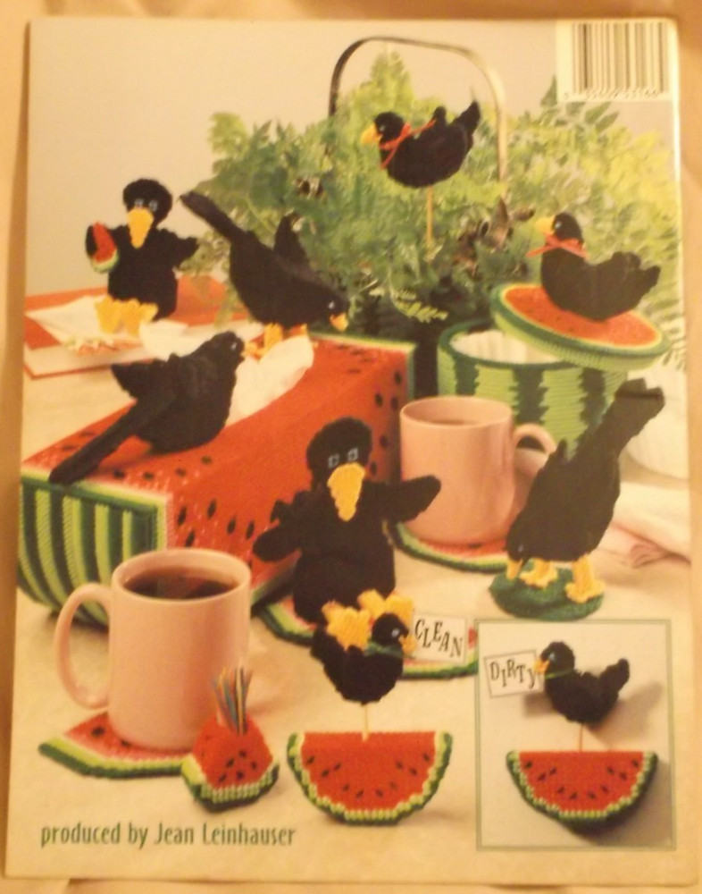 SOMETHING TO CROW ABOUT plastic canvas pattern WATERMELON leaflet decor 1995