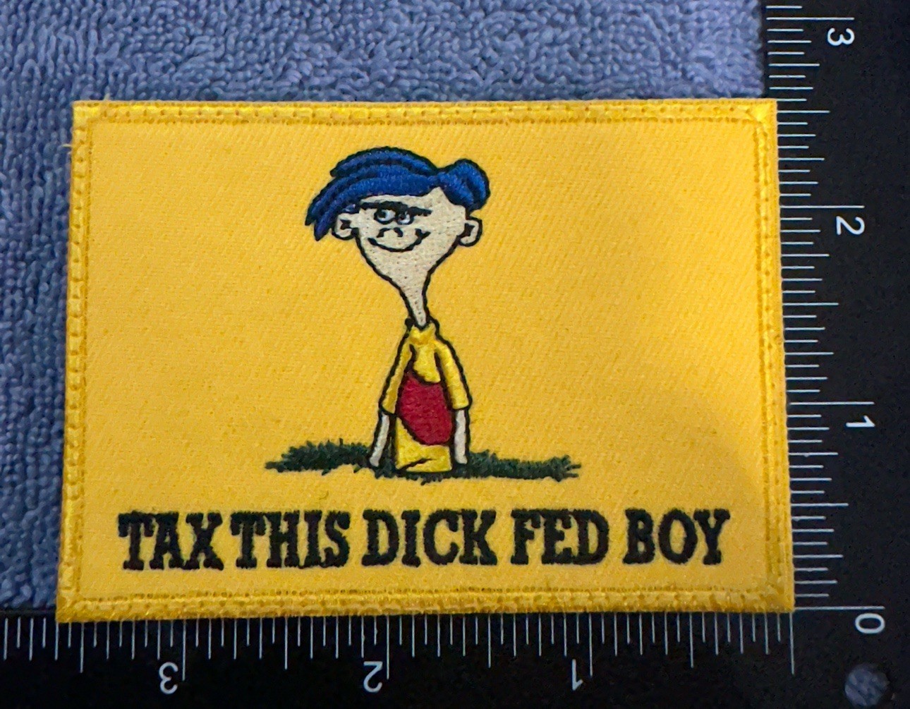TAX THIS DICK FED BOY ROLF 3x4 Embroidered Morale Patch Hook Backing Brand New