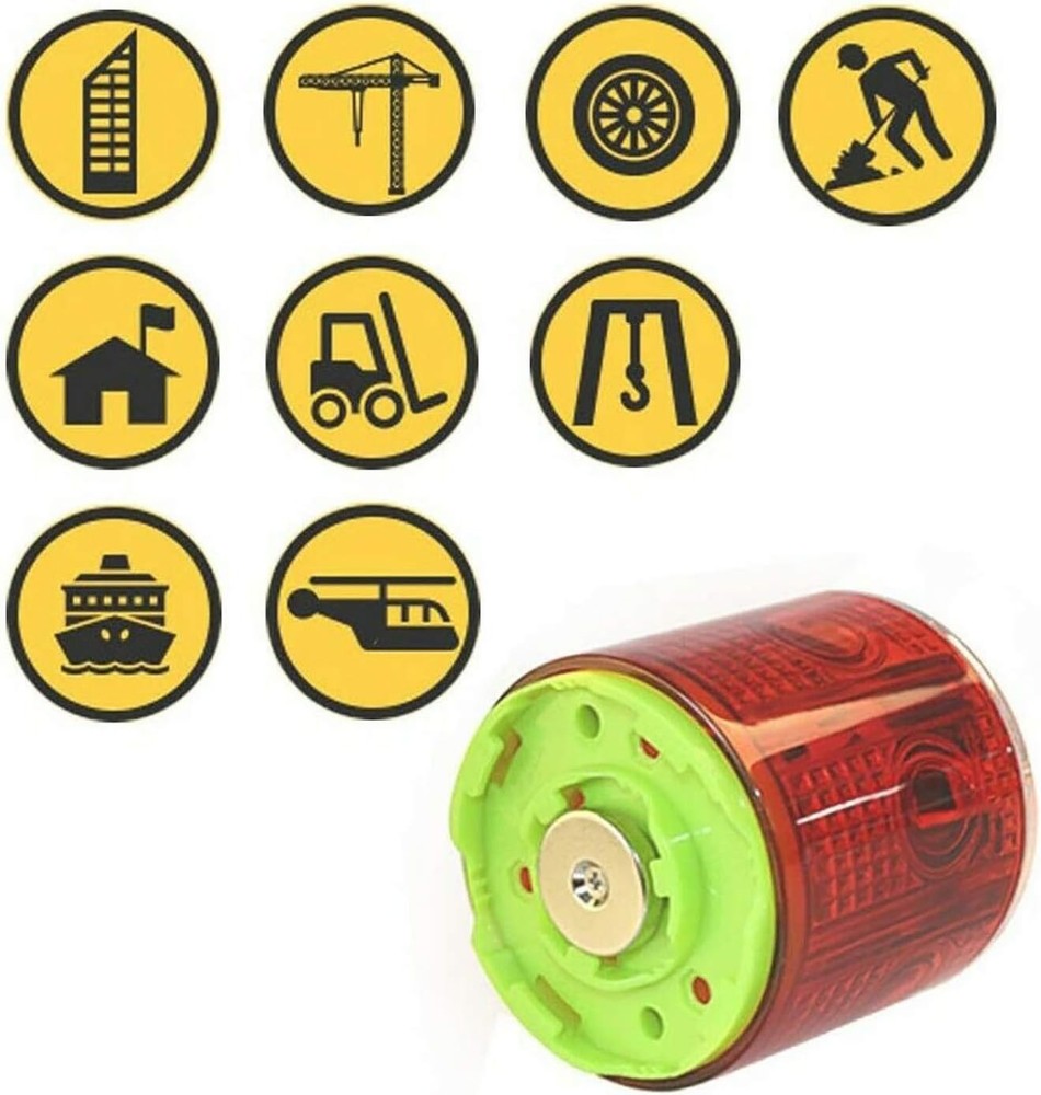 Solar Strobe Warning Light, with Strong Magnetic Base High Bright LED Red