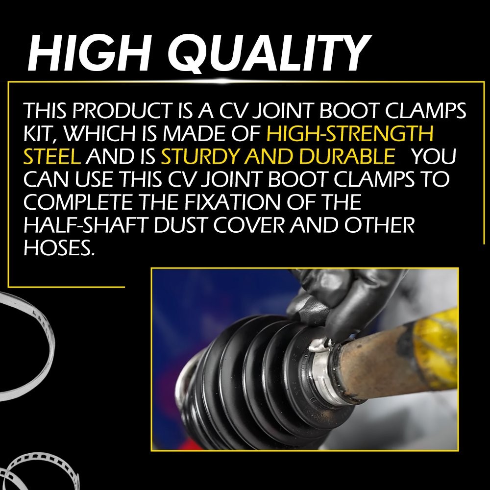 20 Pcs Universal Adjustable Axle CV Joint Boot Crimp Clamps Large + Small Kit D