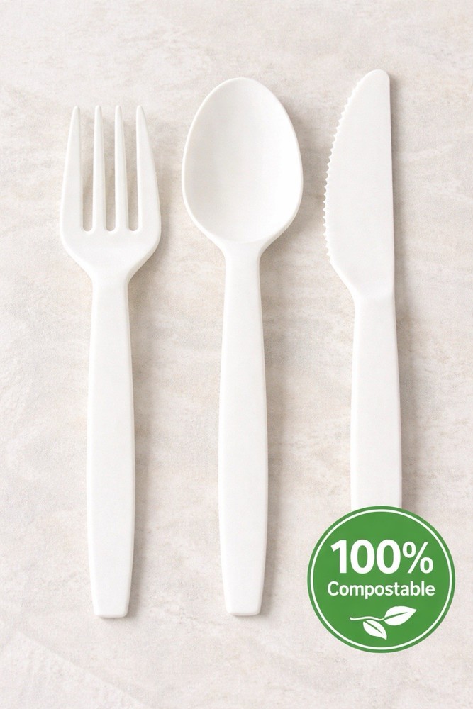 Brand New Bulk Compostable Dinnerware Set – 8 Boxes / 2000 Total Pieces