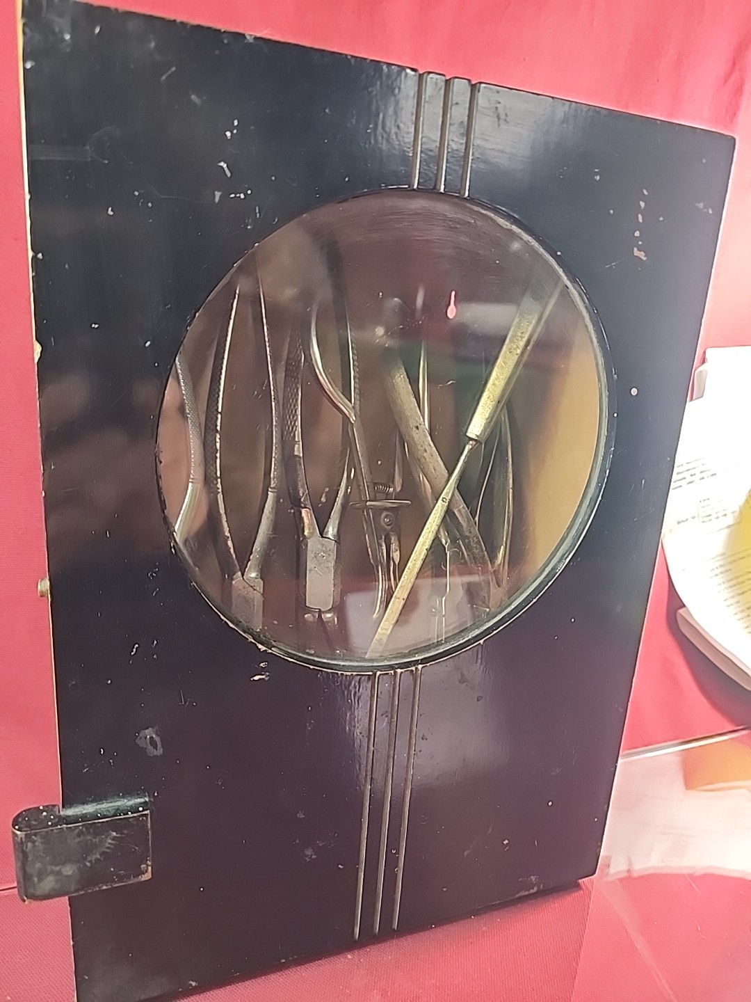 Antique Dentistry Tool And Wall Cabinet Early 1900s Medical