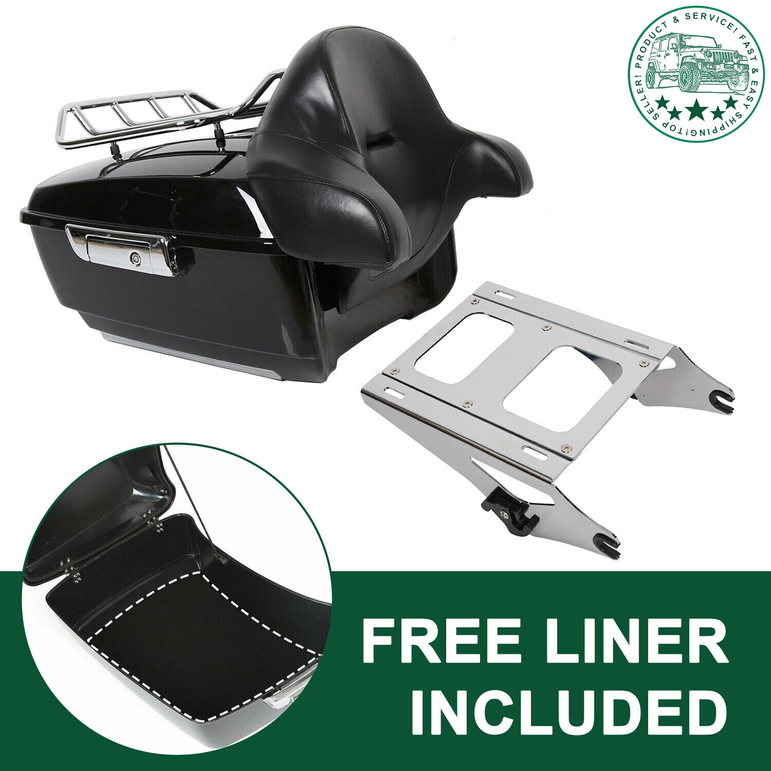 King Tour Pack Pak Trunk Backrest Mount Rack For Harley Davidson Road Glide 14+