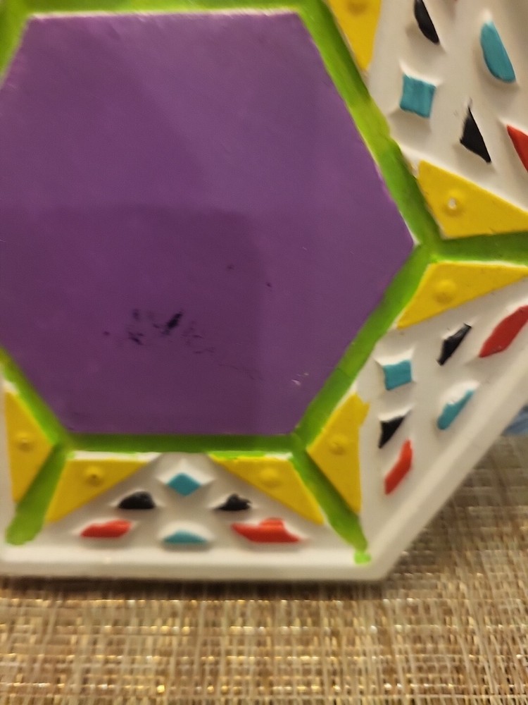 Handmade Hand Painted Coloful Hexagon Trivet