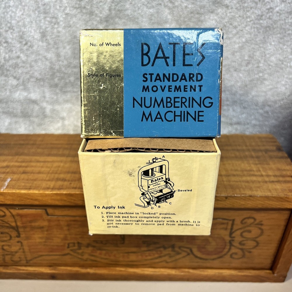 Bates Standard Multiple Movement Numbering Machine Stamp 6 Wheels Style A