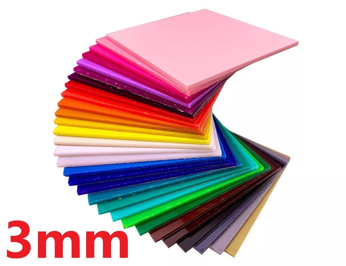 Plexiglass Plastic Acrylic Sheet, 3mm (1/8") Thick, Custom Cutting Available