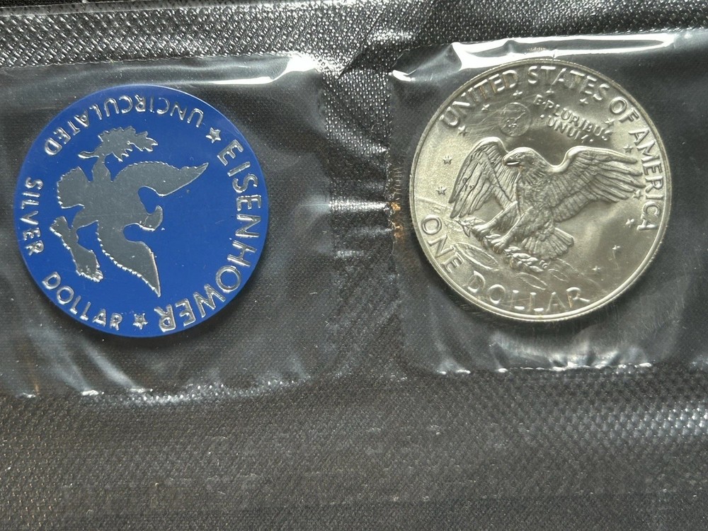 1974 S Eisenhower Uncirculated Silver Dollar $1 in original packaging