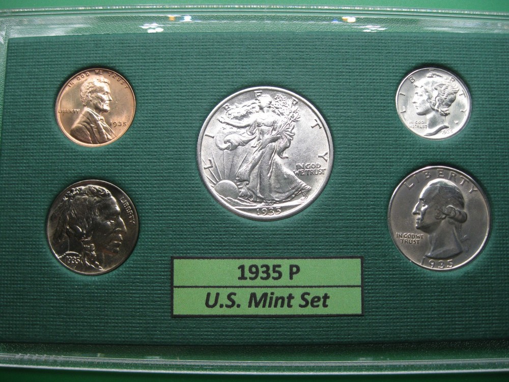 1935 P US Silver Mint Set Gem Brilliant Uncirculated!