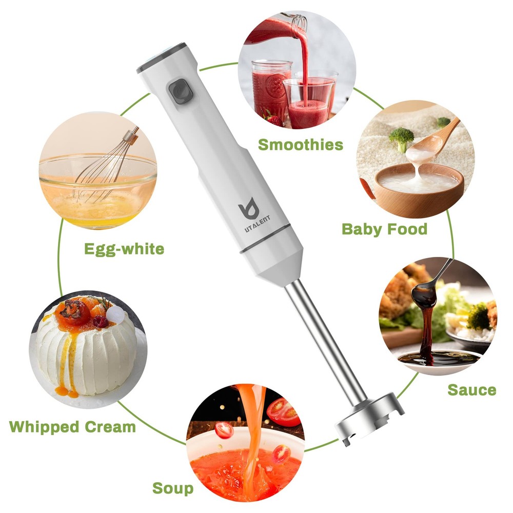 Cordless Hand Blender, Variable Speed Immersion Blender Rechargeable, with 50...