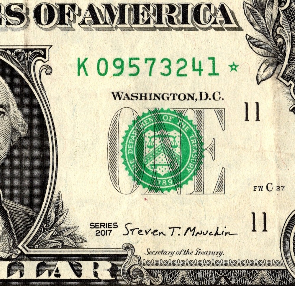 2017 K Star note Fancy Serial Number Regular Run