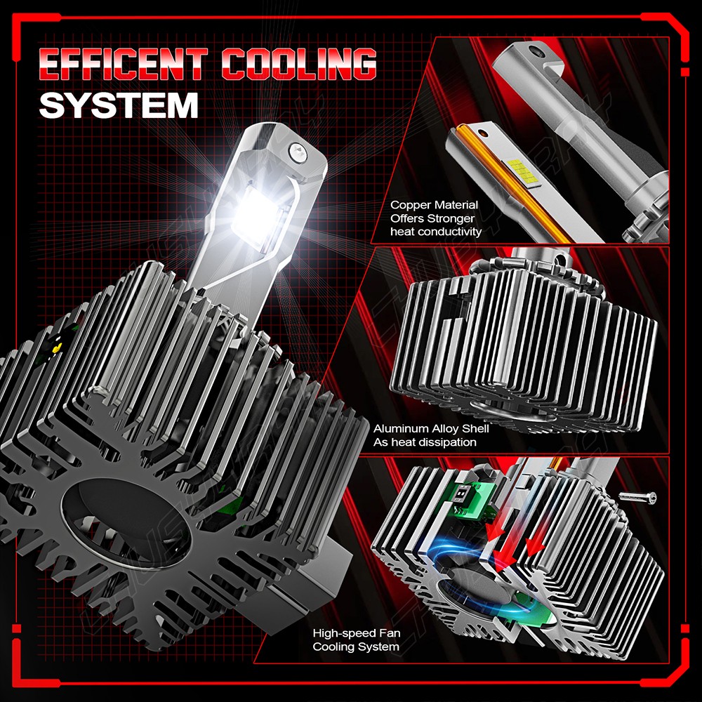 2X LED Headlight Bulbs 200W Replace D3S D3R HID Xenon Super White Conversion Kit