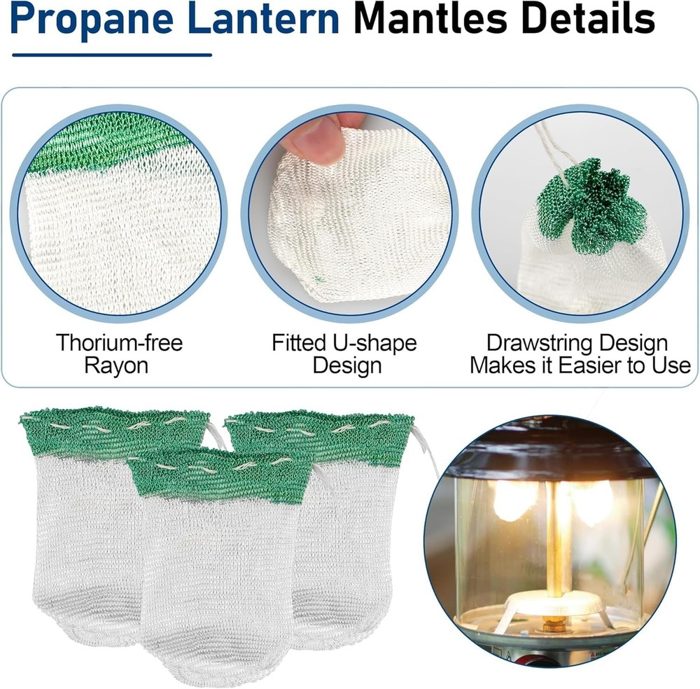 FATCANMA 20-Pack Upgrade Camping Lantern Accessories, Medium, ‎White Green