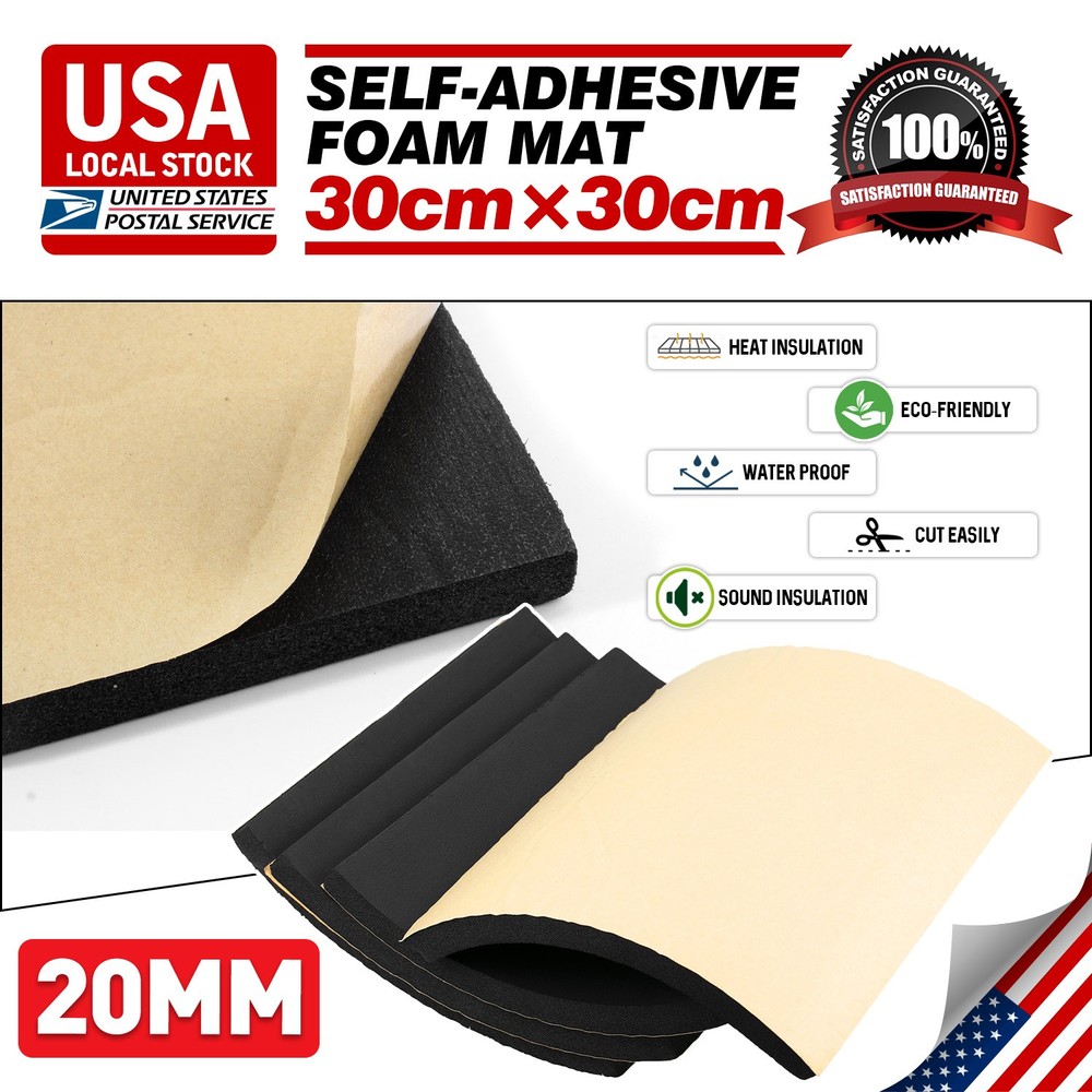 4PCS 12"x12" Black High Density Upholstery Foam Couch Mat Replacement Padding