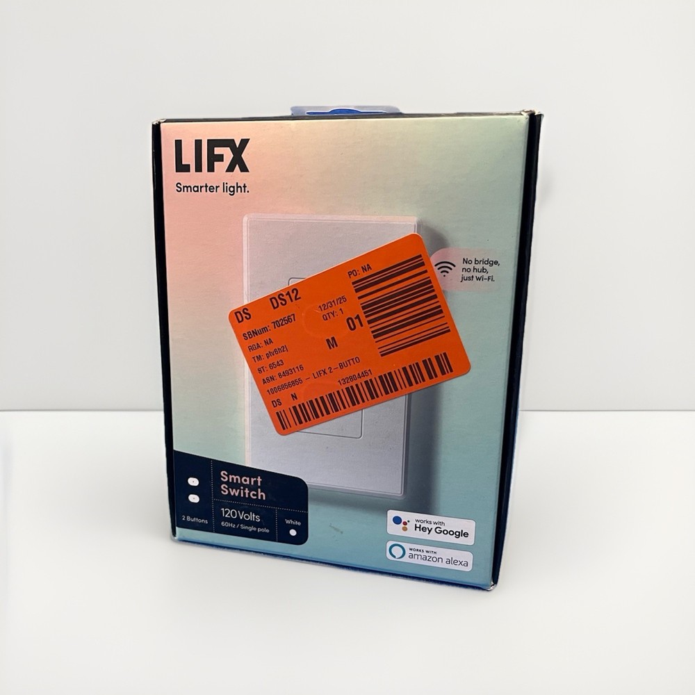 LIFX LFSPWHT1FUS 2-Button WiFi Smart Light Switch White Open Box