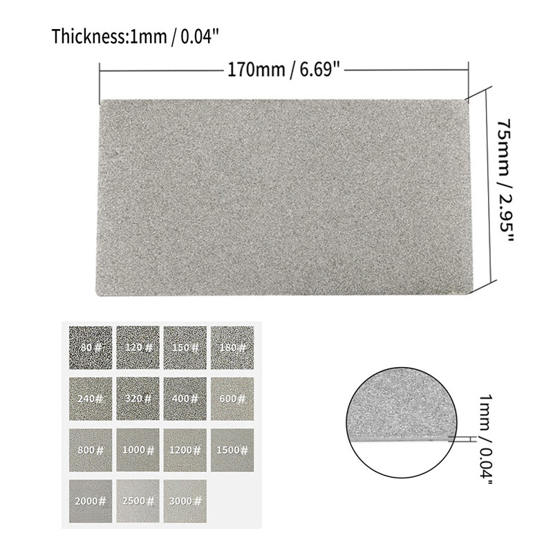 80-3000 Grit Thin Polishing Diamonds Plate Sharpening Stone Knife Tool