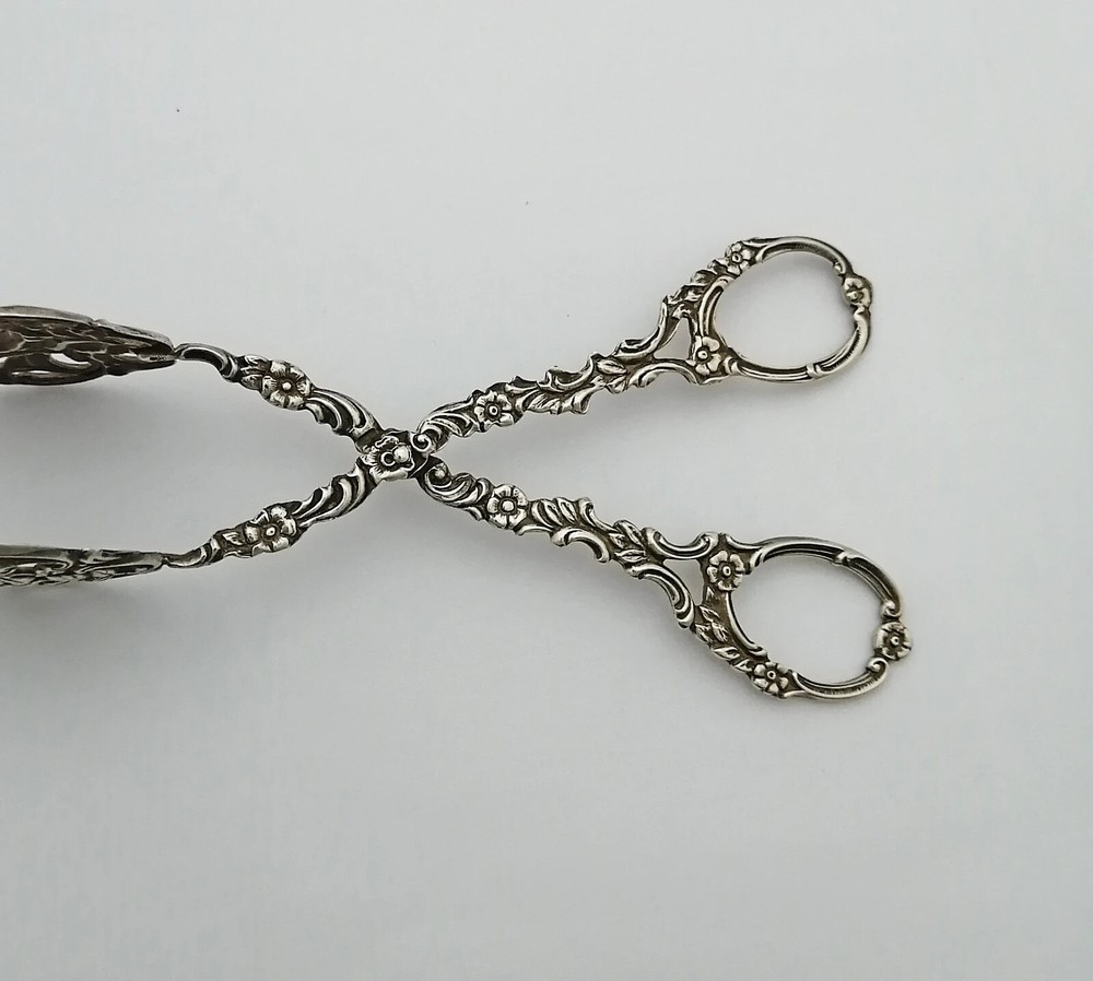 German .800 Solid Silver Cake Server - Serving Tongs