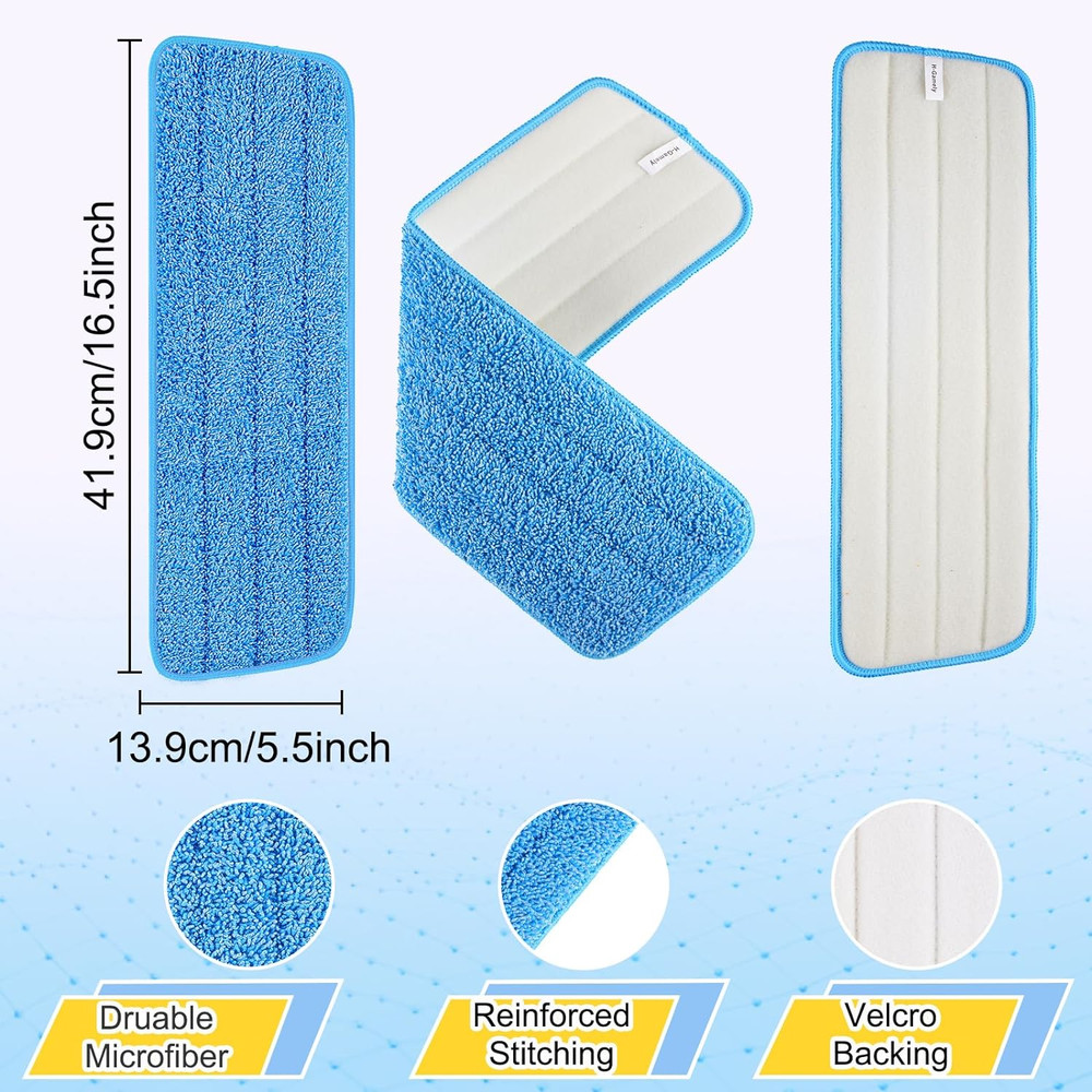 Microfiber Spray Mop Replacement Heads for Wet/Dry Mops Compatible with Bona Flo
