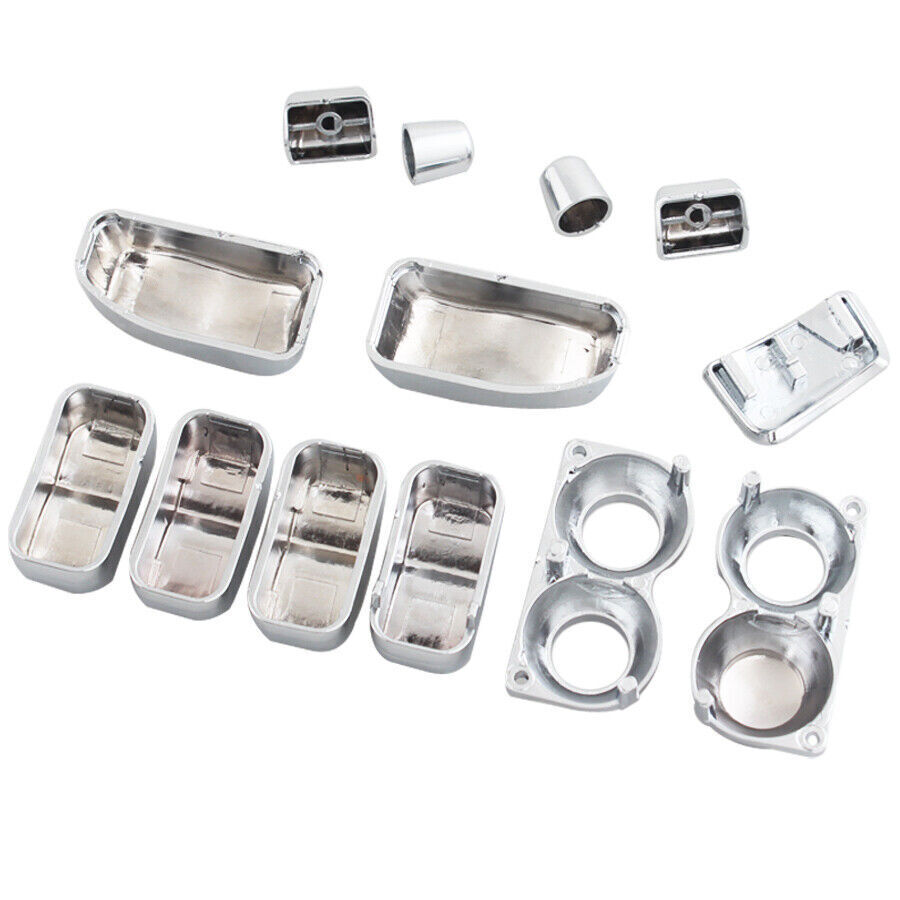 13pcs Chrome Hand Control Switch Housing Button Cap For Harley Touring #2014-19
