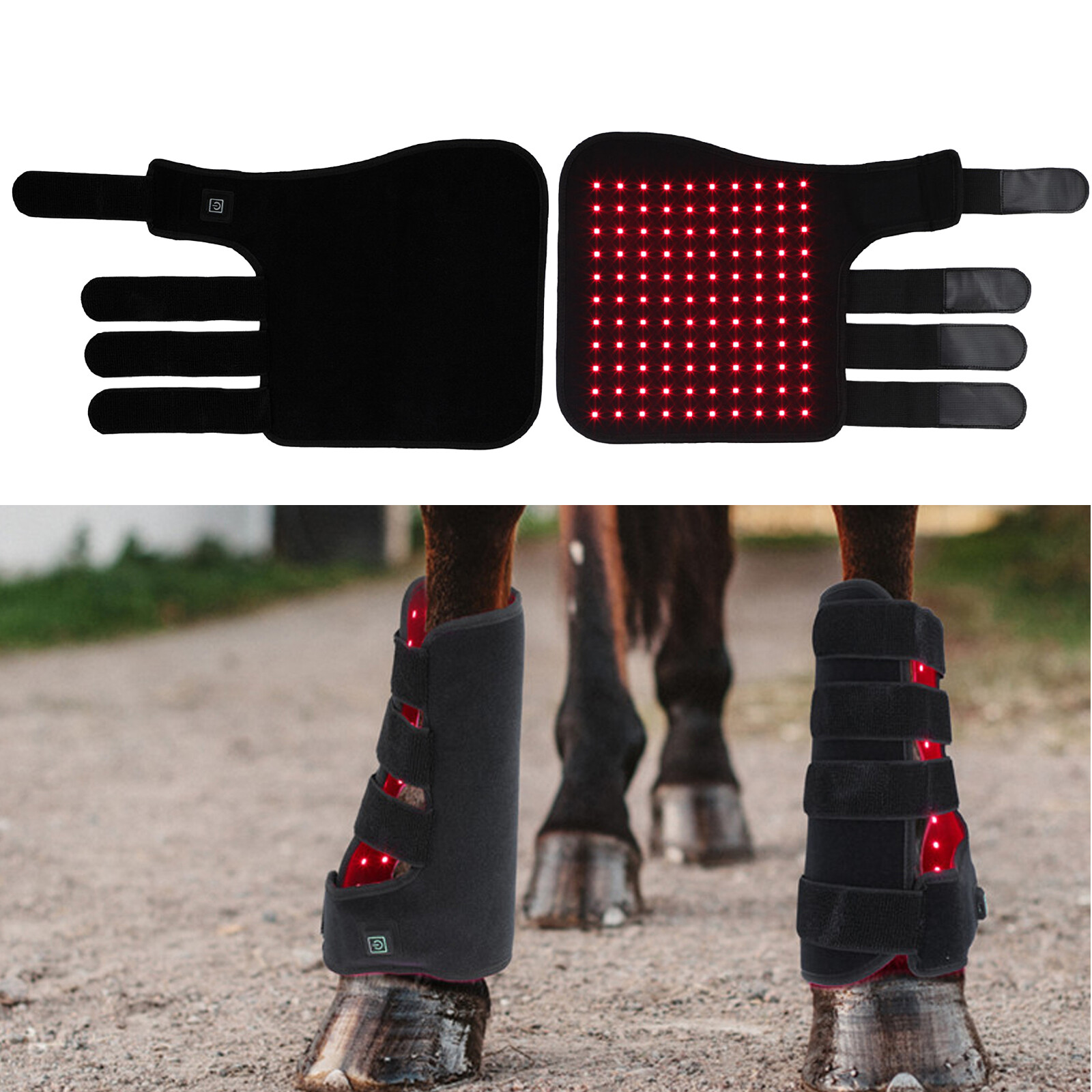 660nm 850nm Red Light 240 LED Therapy Leg Wrap for Horses Pair