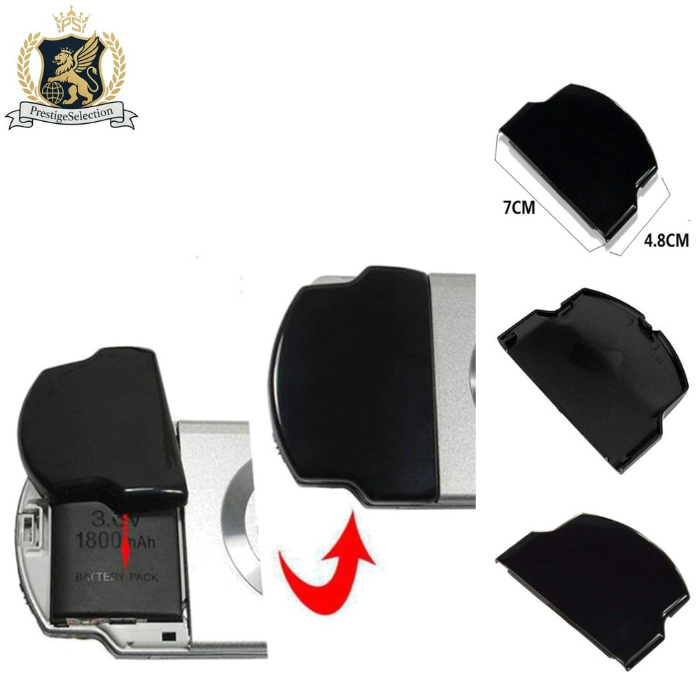 Black Magnetic Battery Back Door for PSP 2000/3000 - Durable Replacement Case