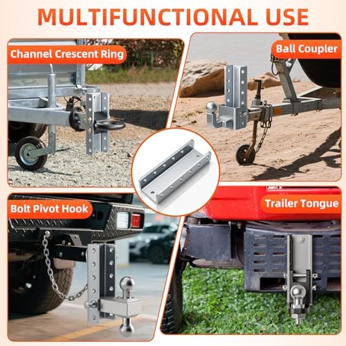 Trailer Hitch Coupler,5-Position Adjustable Lunette Ring or Coupler
