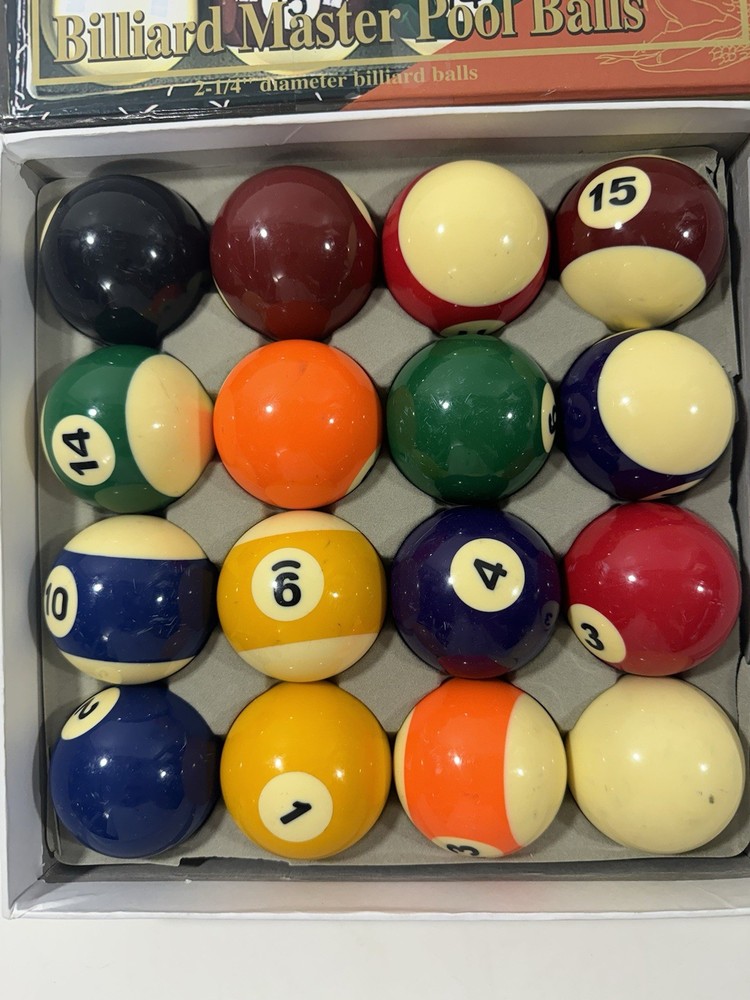 Viper Billiards Master Pool Table Ball Complete Set 2-1/4" Diameter
