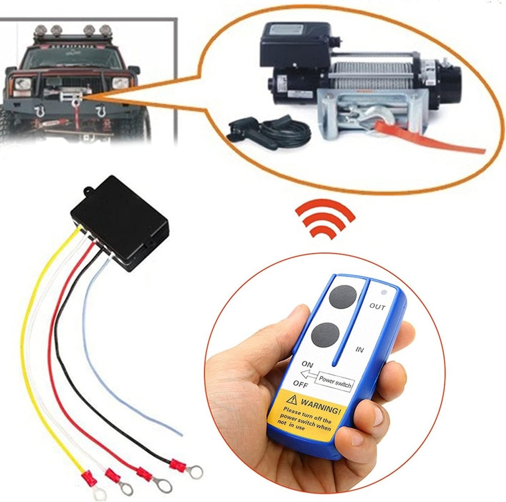 Dump Trailer Remote Kit-Winch Remote Control Kit, 12V Electric Winch Remote Cont