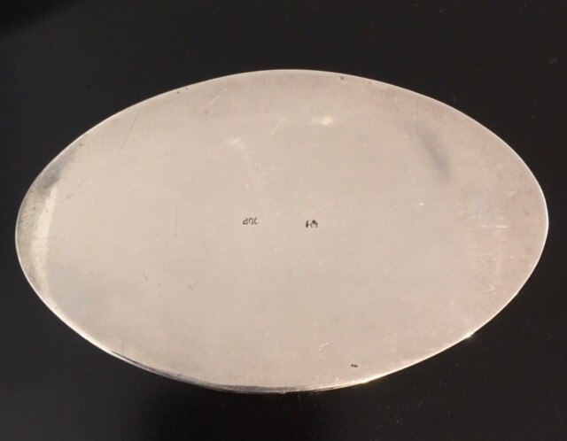 Silver Repousse Oval Box German 800