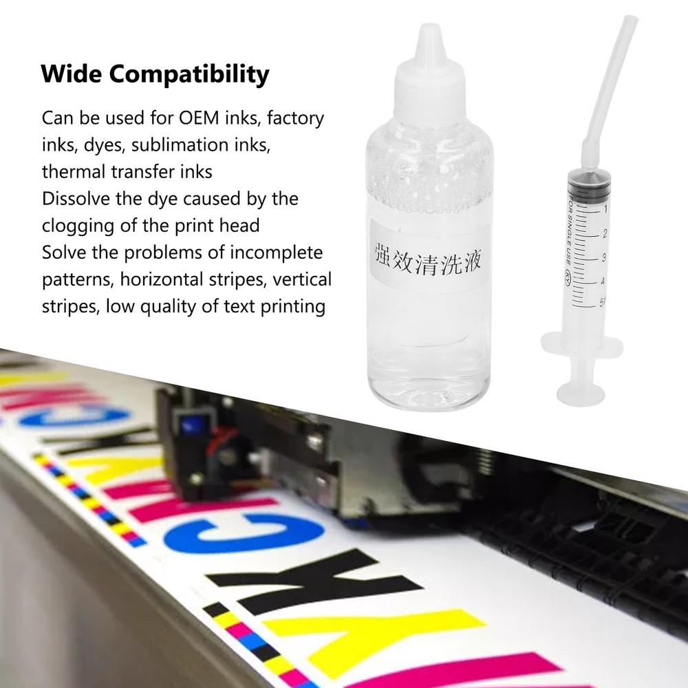 100ml Ink Cleaning Solution Strong Dissolve Ability Nozzle Dye Cleaning Fluid